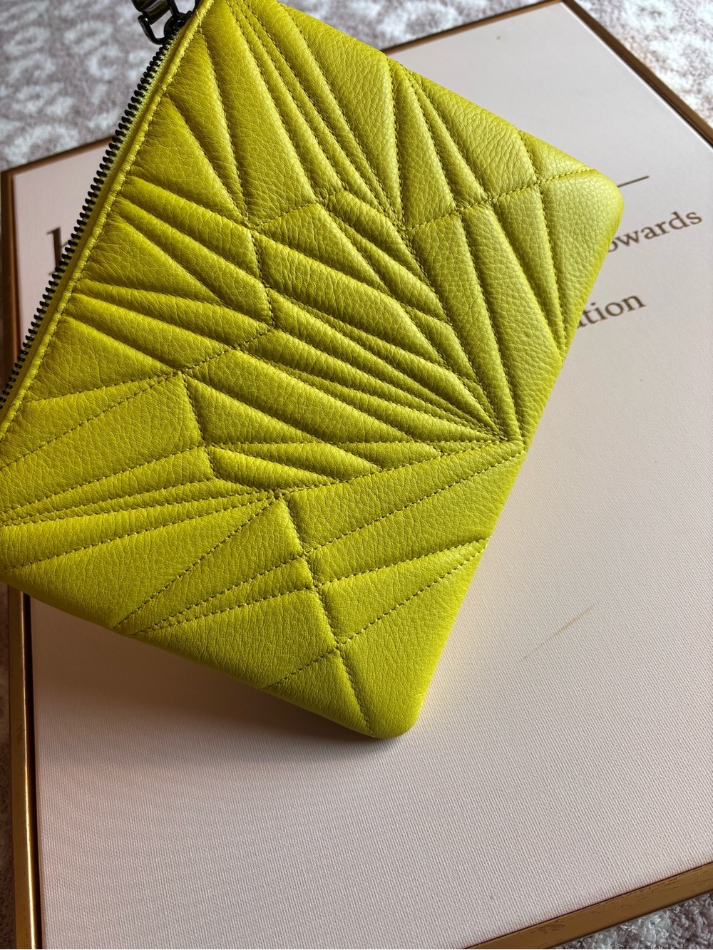 Aimee Kestenberg Quilted Zip  Pouch - Lime